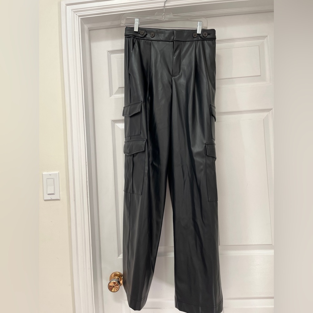A new day faux leather cargo ladies pants size 4